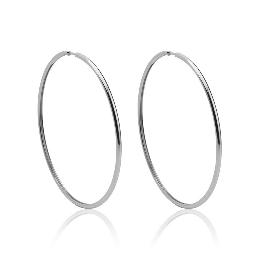 Brinco de Prata Argola Fina Média