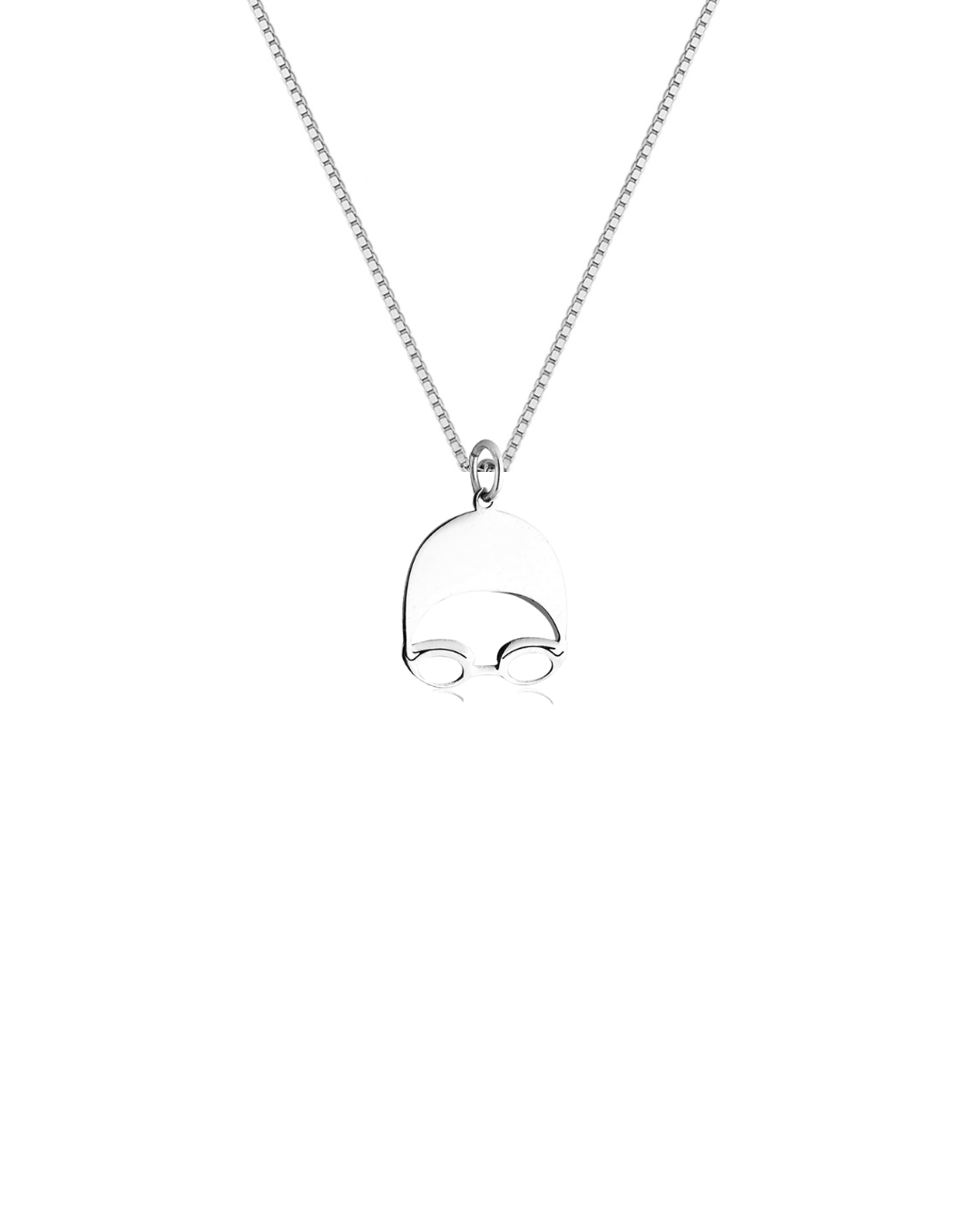 Colar de Prata com Pingente de Touca de Natação 45cm – Leve o Amor pelo Esporte no Peito