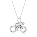 Collar de plata de ley 925 con colgante de bicicleta ciclista