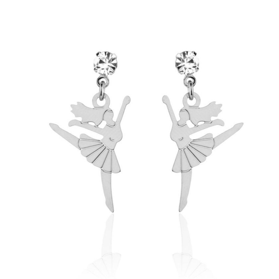 Brinco Banhado a Ródio de Bailarina